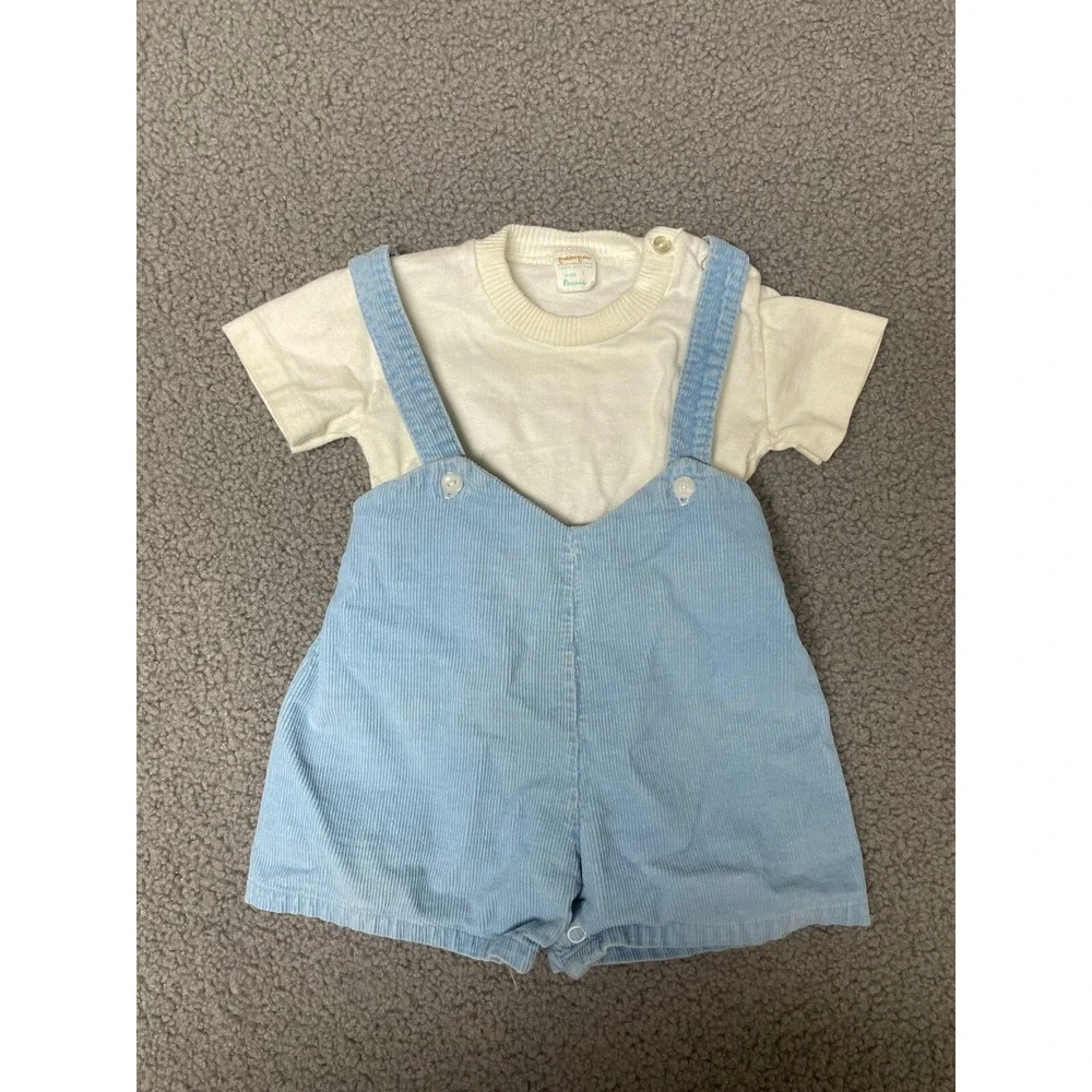 Pennys toddler time Short Overalls‎ Toddler Size 12 months blue Vintage